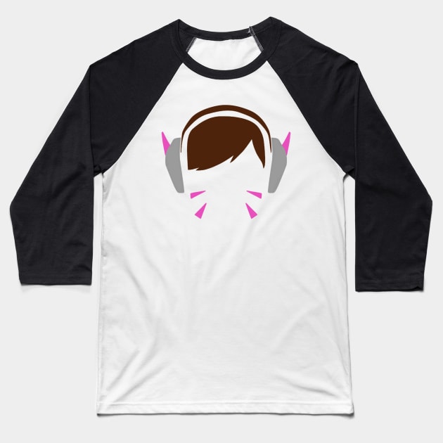 Dva Headphones Outline Baseball T-Shirt by Blonya